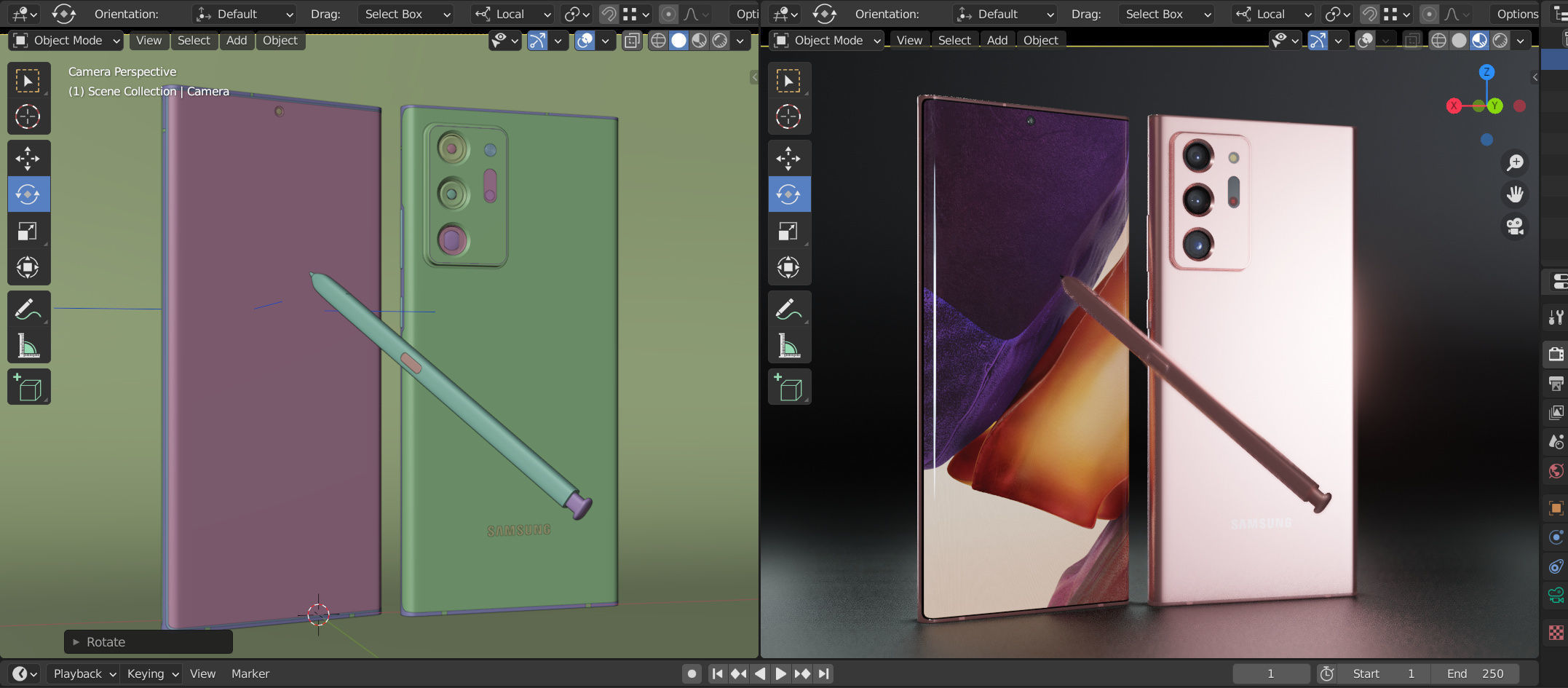 Galaxy Note 20 Ultra - animation 3D model_2