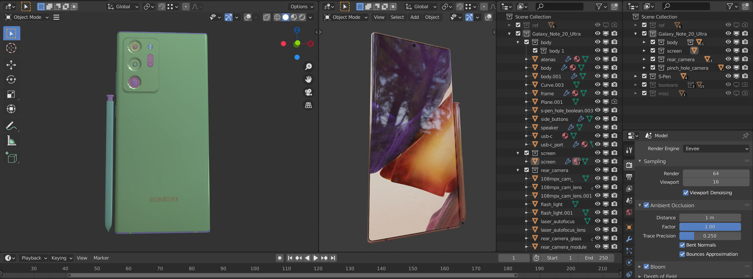 Galaxy Note 20 Ultra - animation 3D model_13