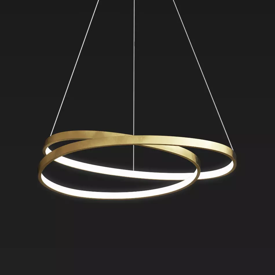 Endon Scribble Ring Pendant Ceiling Light Gold Leaf 3D model_0