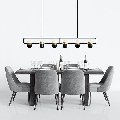 Modern Dinning Set 1 3D model