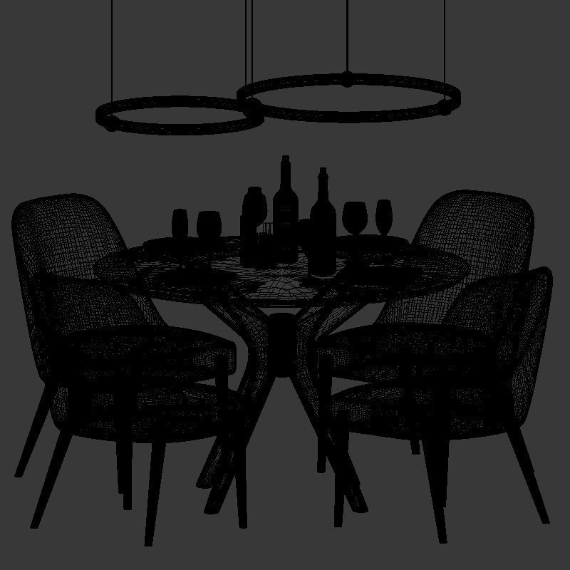 Modern Dinning Set 2 3D model_4