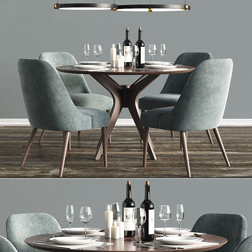 Modern Dinning Set 2 3D model