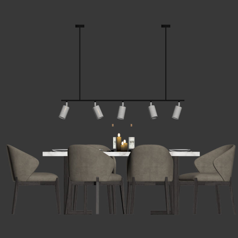 Modern Dinning Set 3 3D model_3