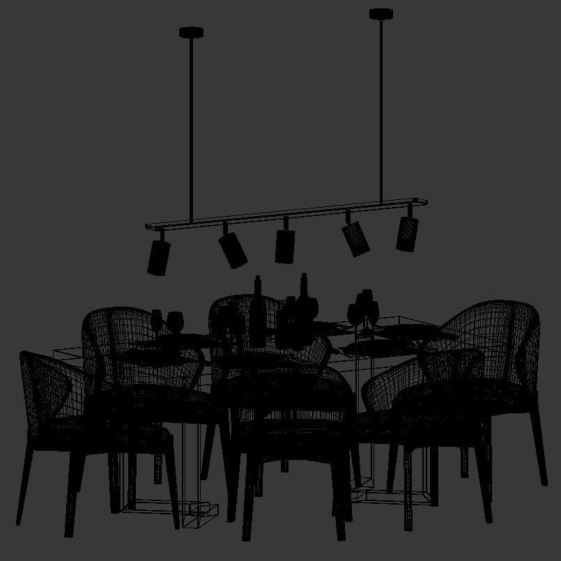 Modern Dinning Set 3 3D model_4