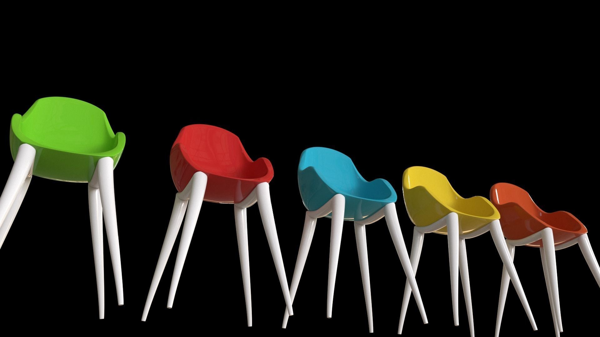 Cafe chair 3D model_3