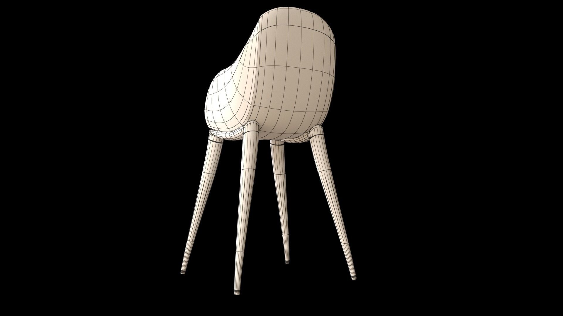 Cafe chair 3D model_6