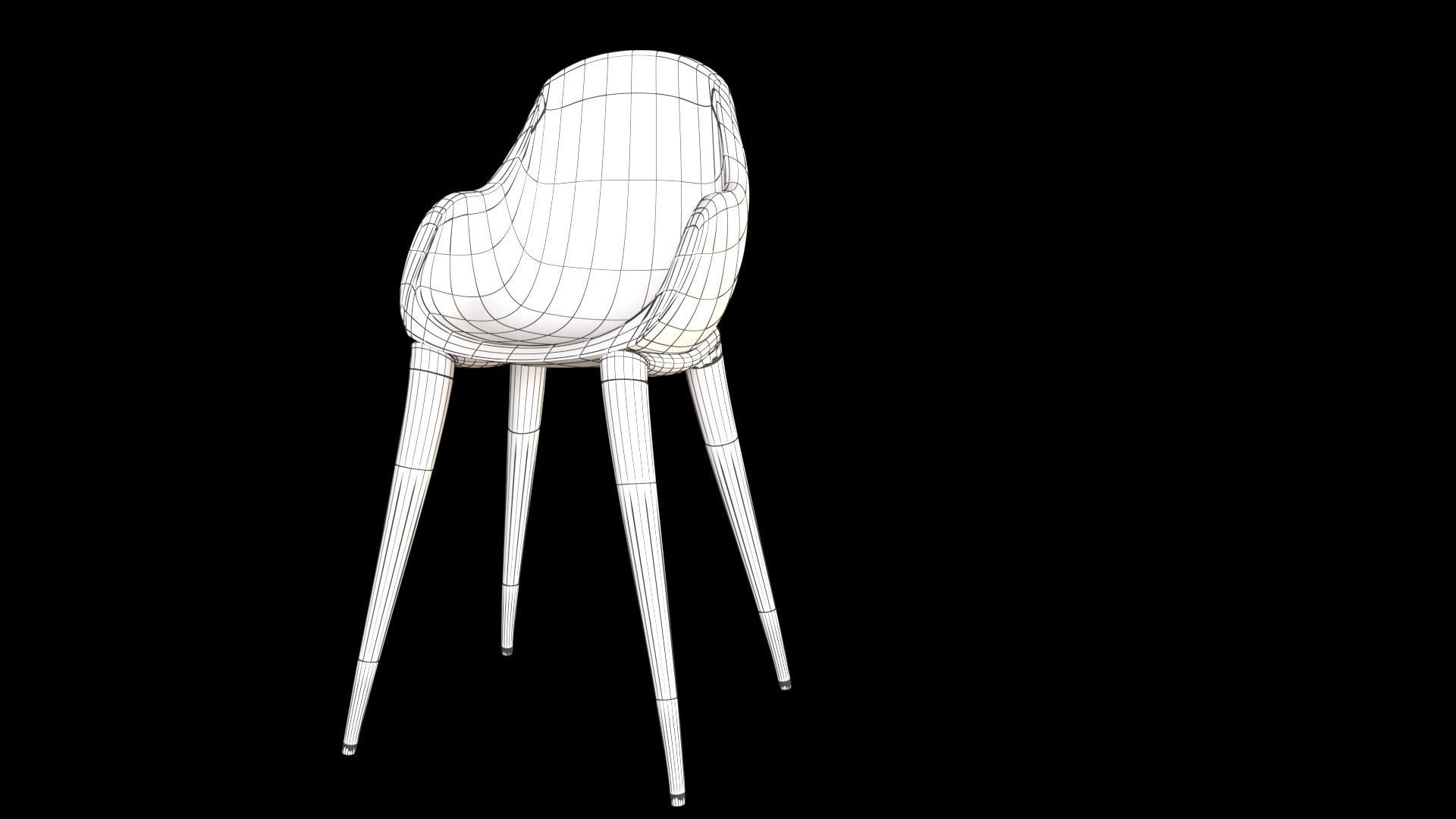 Cafe chair 3D model_5