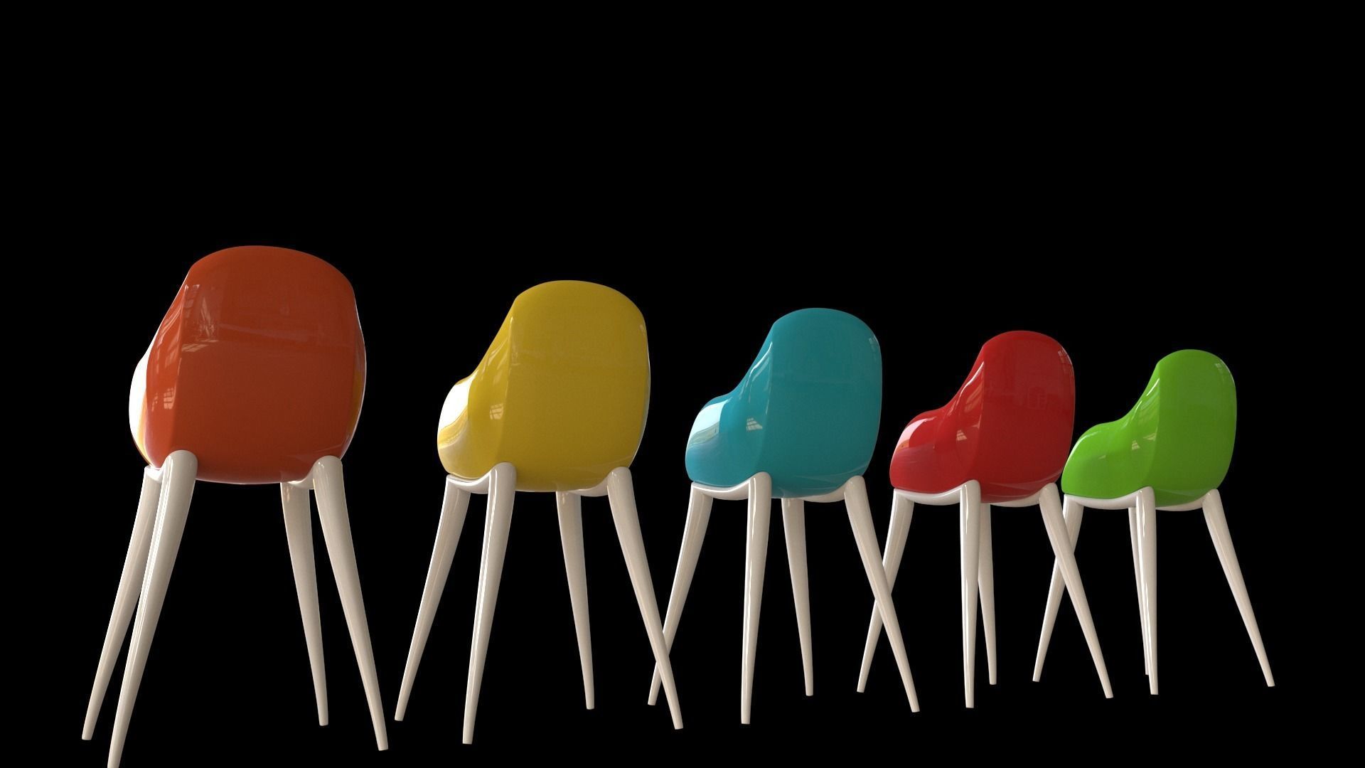 Cafe chair 3D model_4