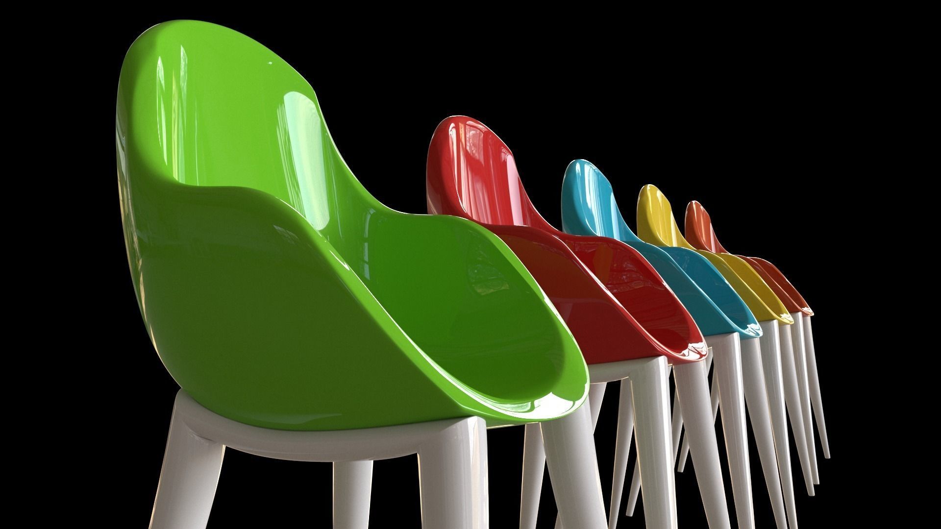 Cafe chair 3D model_2