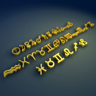 Zodiac Magic Symbols 3D model_1