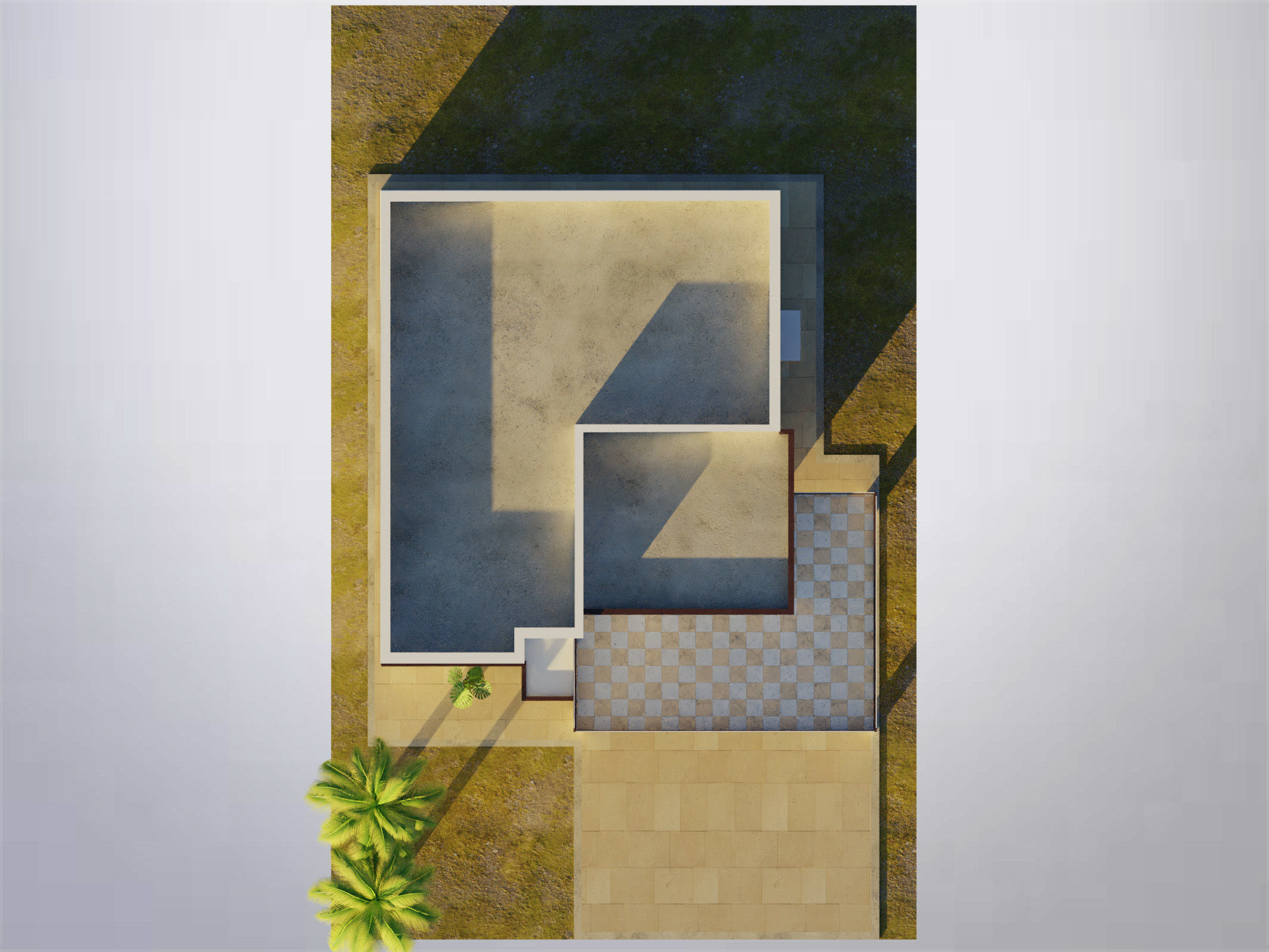 Modern house Low-poly 3D model_5