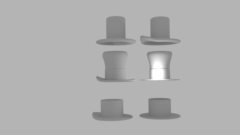 USA Hat Pack Low-poly 3D model_4