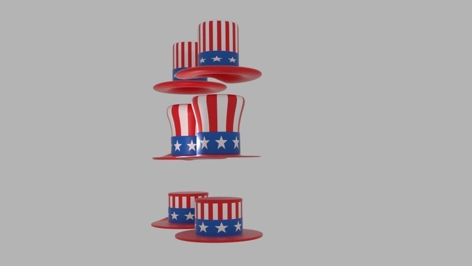 USA Hat Pack Low-poly 3D model_5