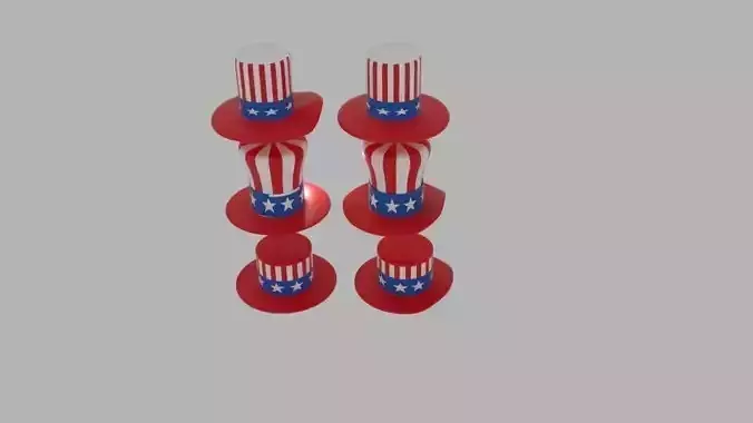 USA Hat Pack Low-poly 3D model