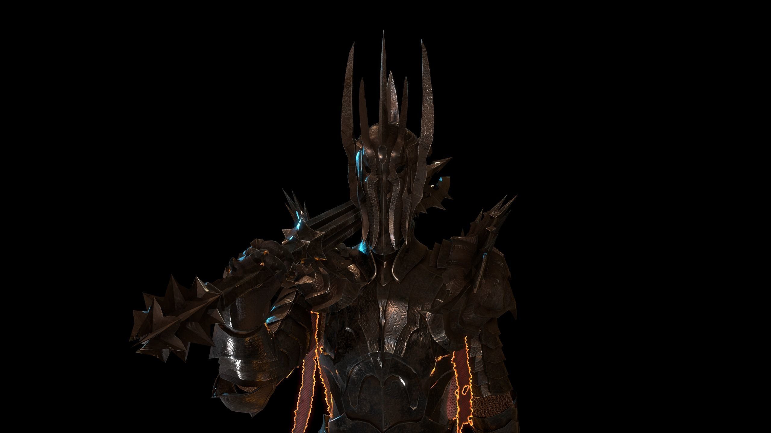 Sauron Armor Low-poly 3D model_0