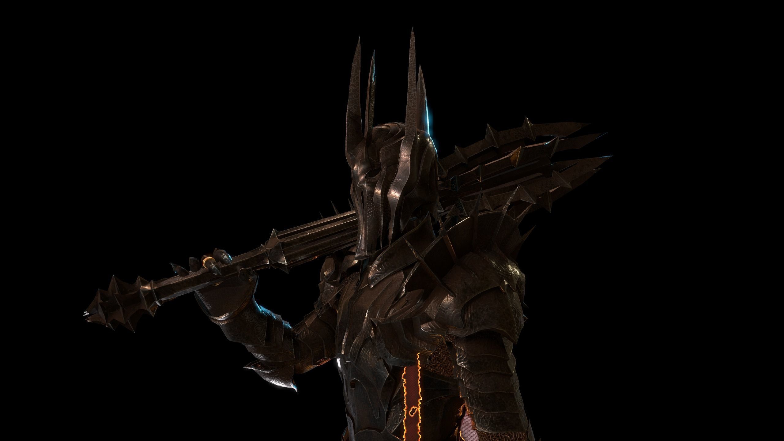 Sauron Armor Low-poly 3D model_7