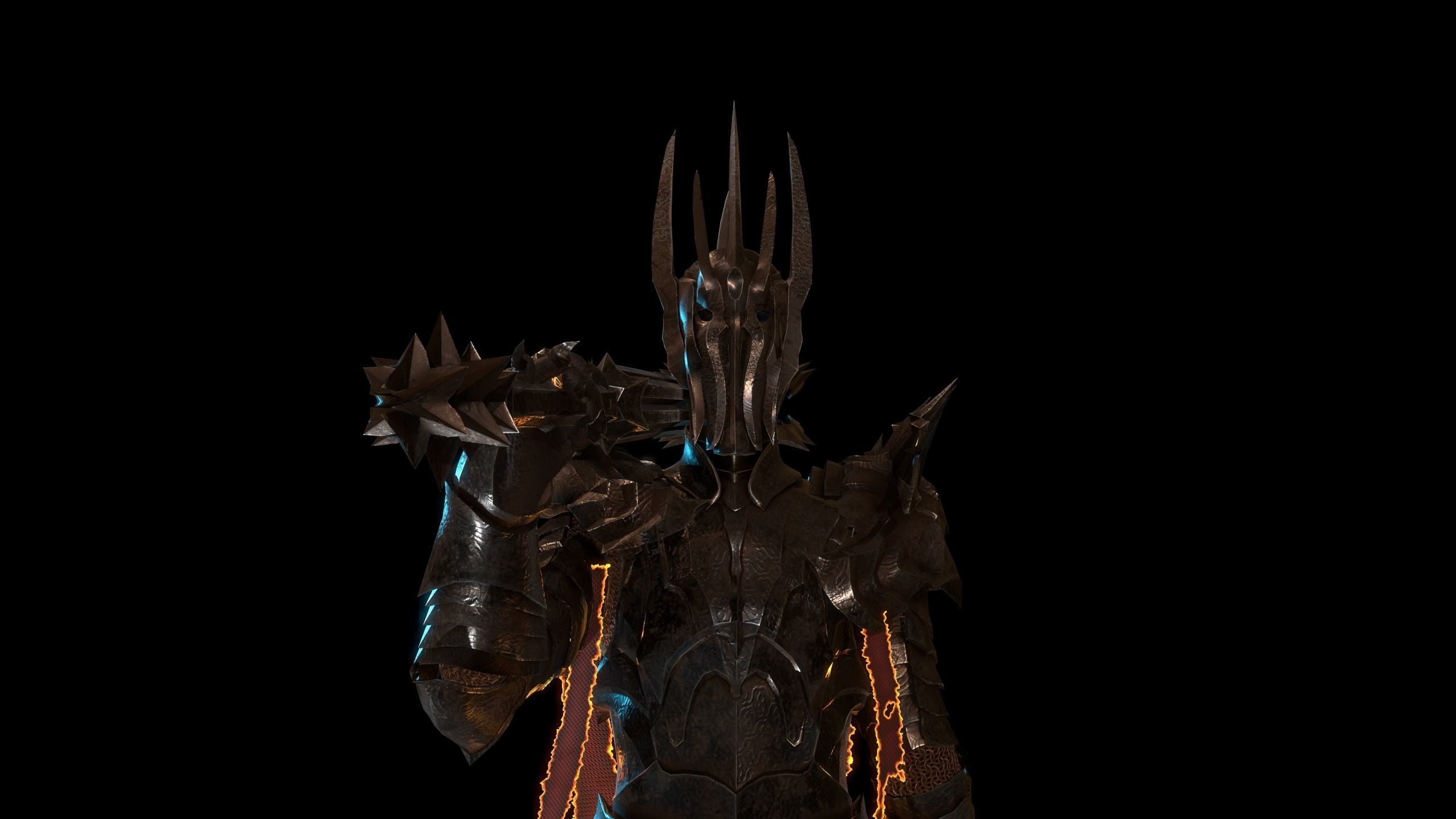 Sauron Armor Low-poly 3D model_10