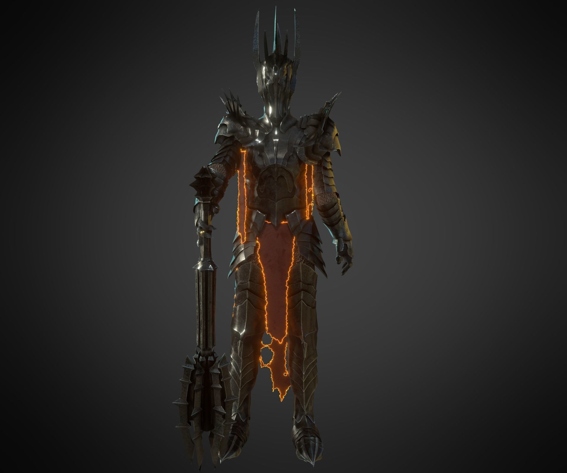 Sauron Armor Low-poly 3D model_1