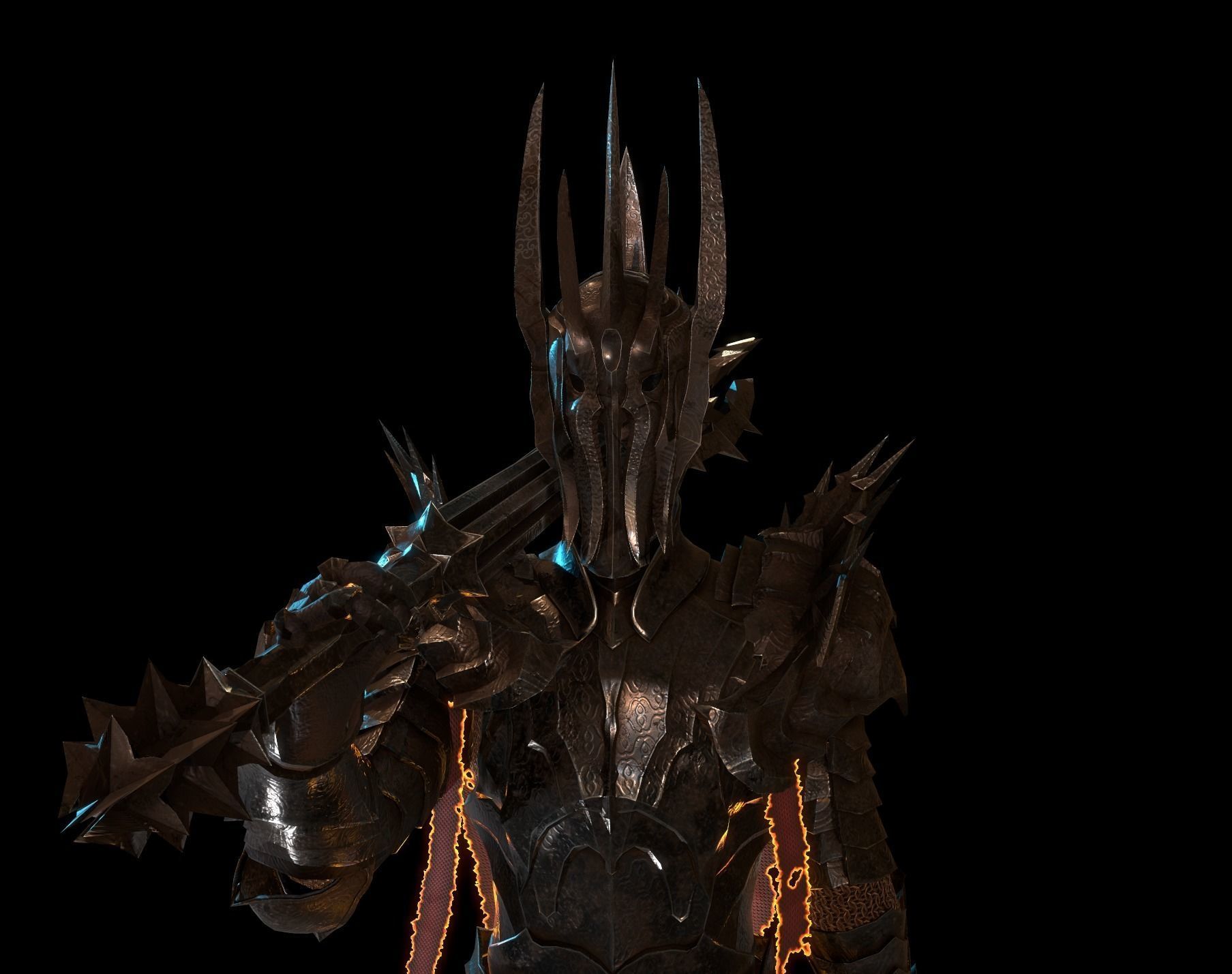 Sauron Armor Low-poly 3D model_8