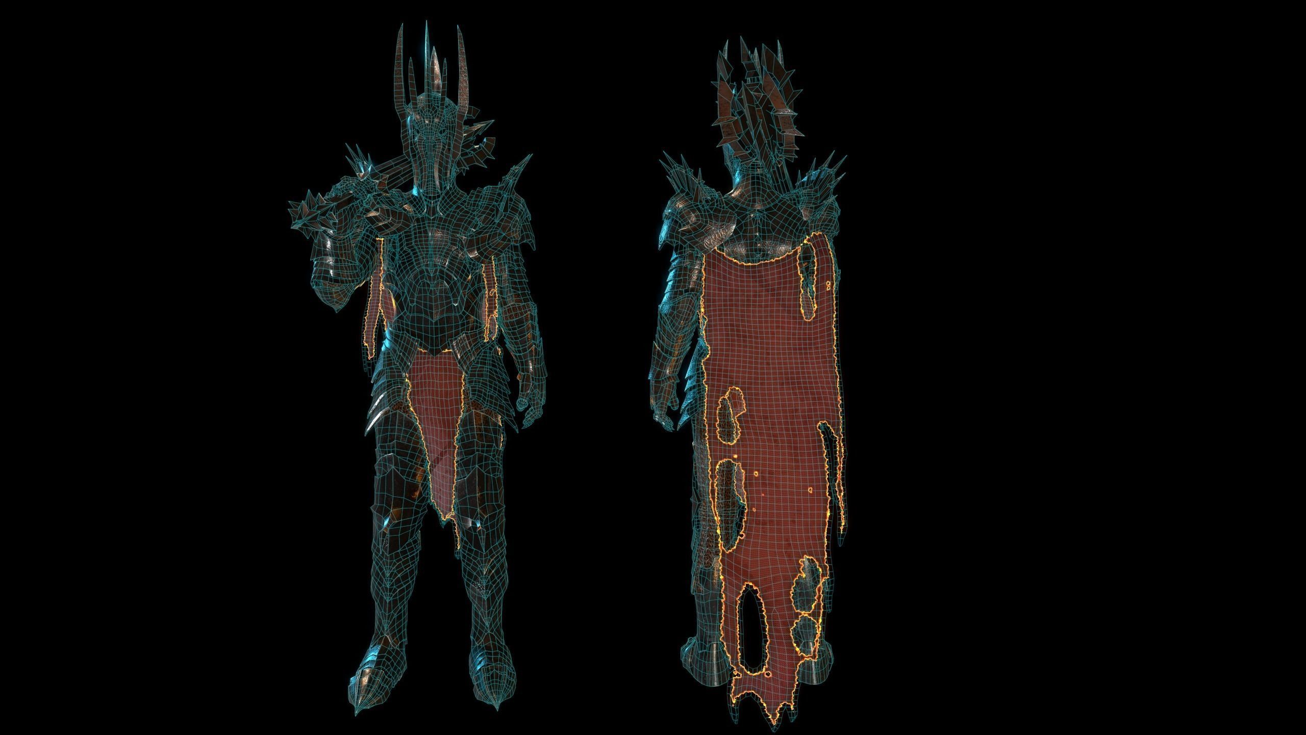 Sauron Armor Low-poly 3D model_2