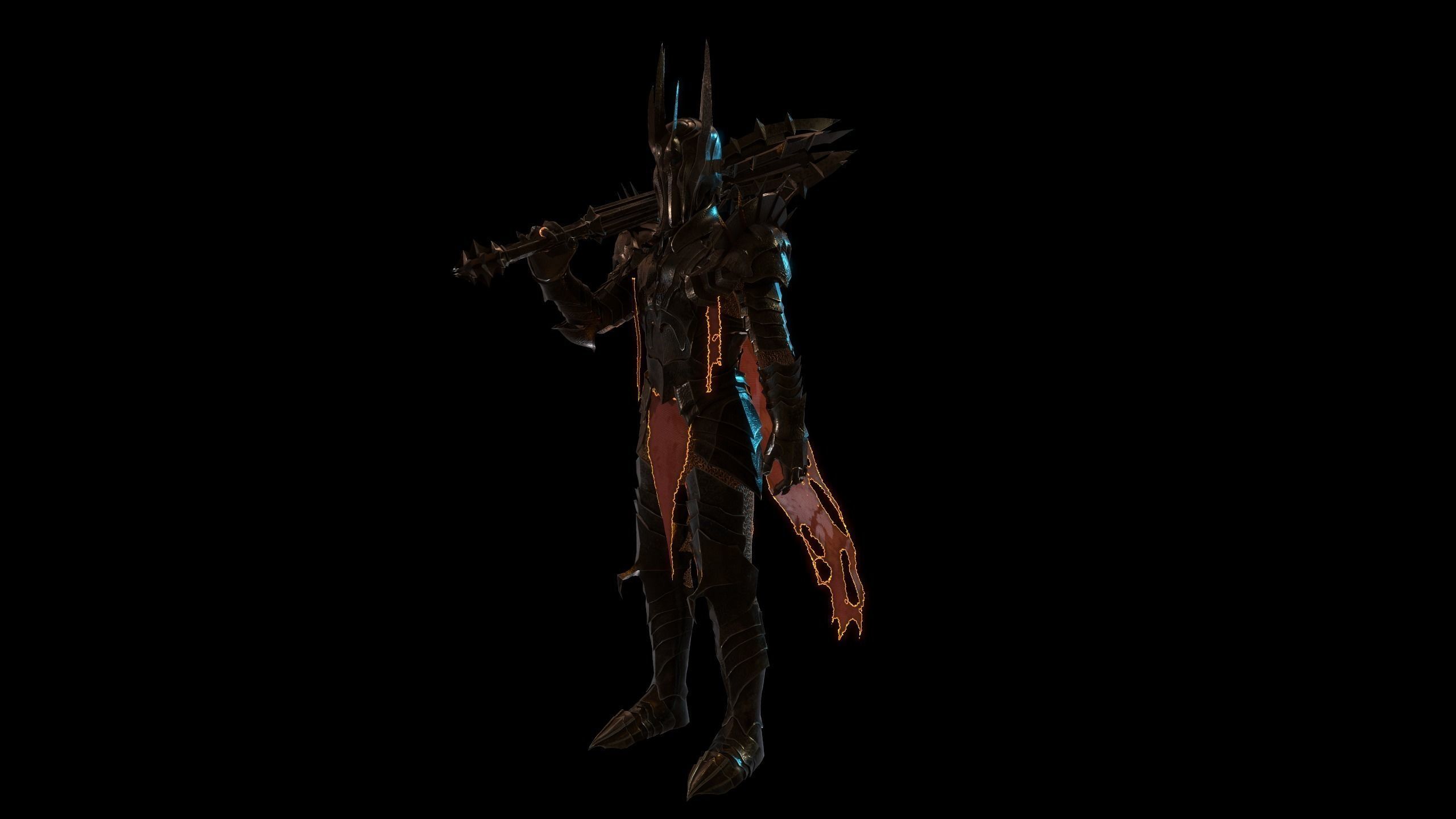 Sauron Armor Low-poly 3D model_5