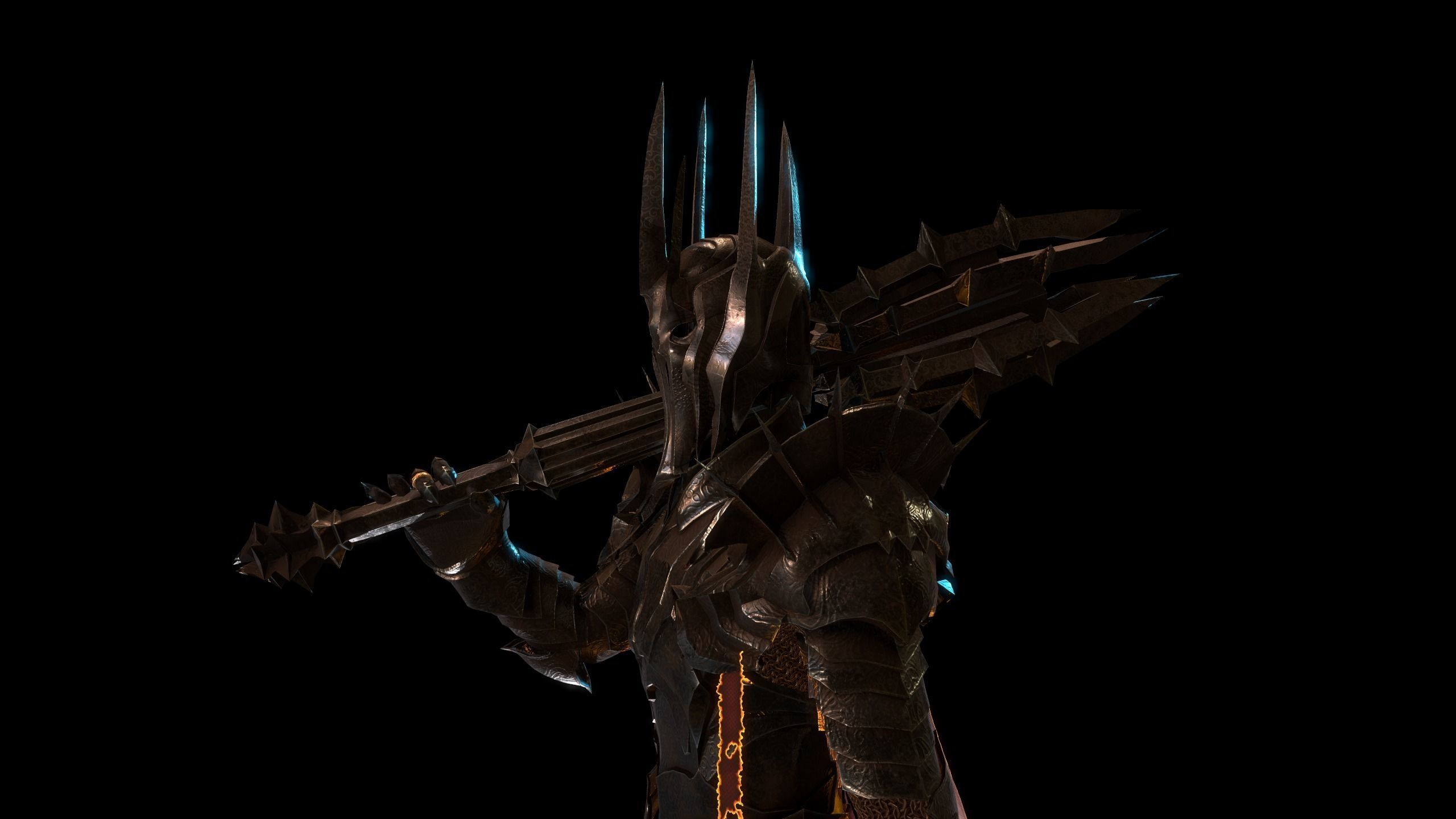 Sauron Armor Low-poly 3D model_9