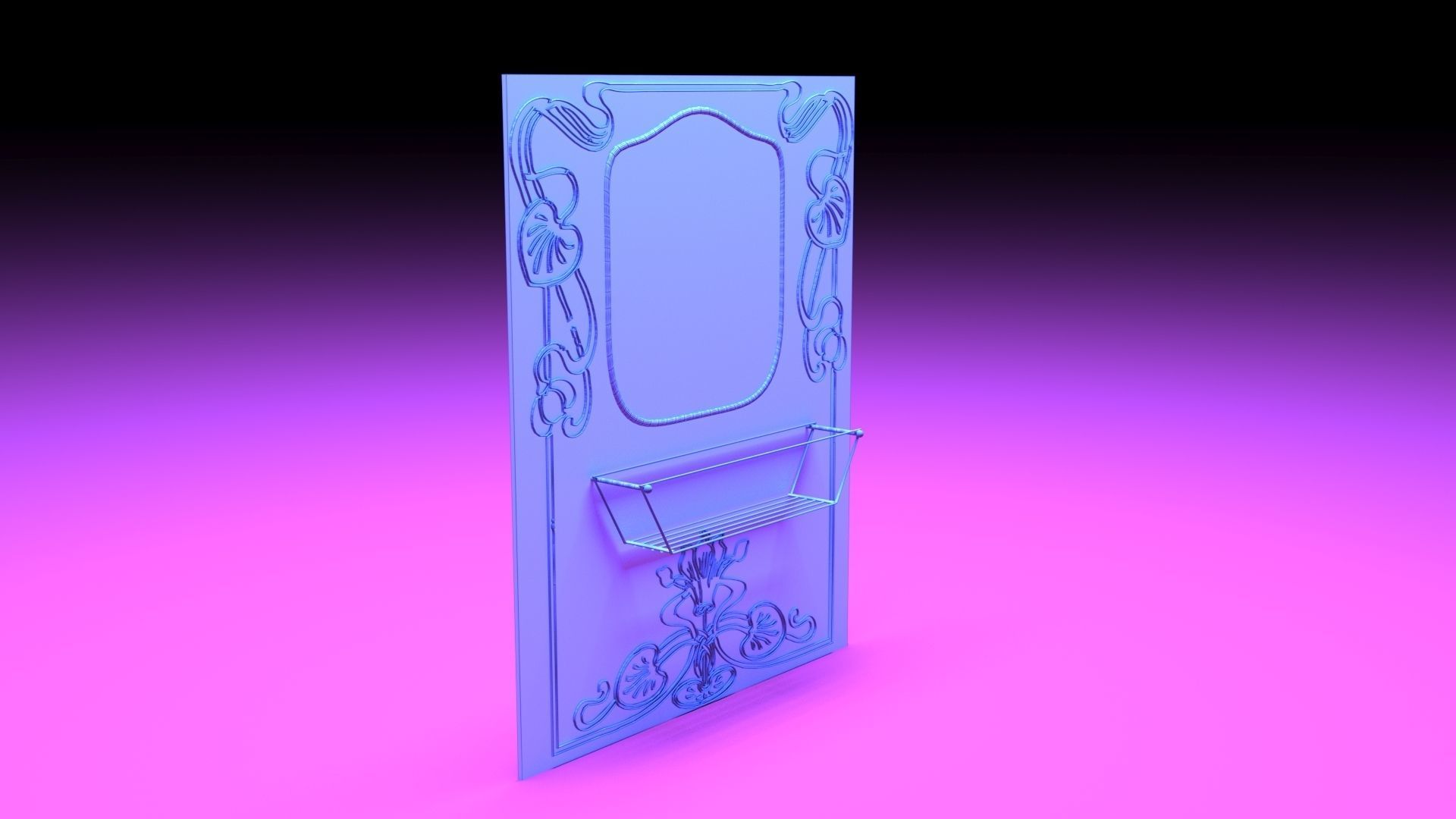 Vertical panel set Separet liberty style 3D model_4