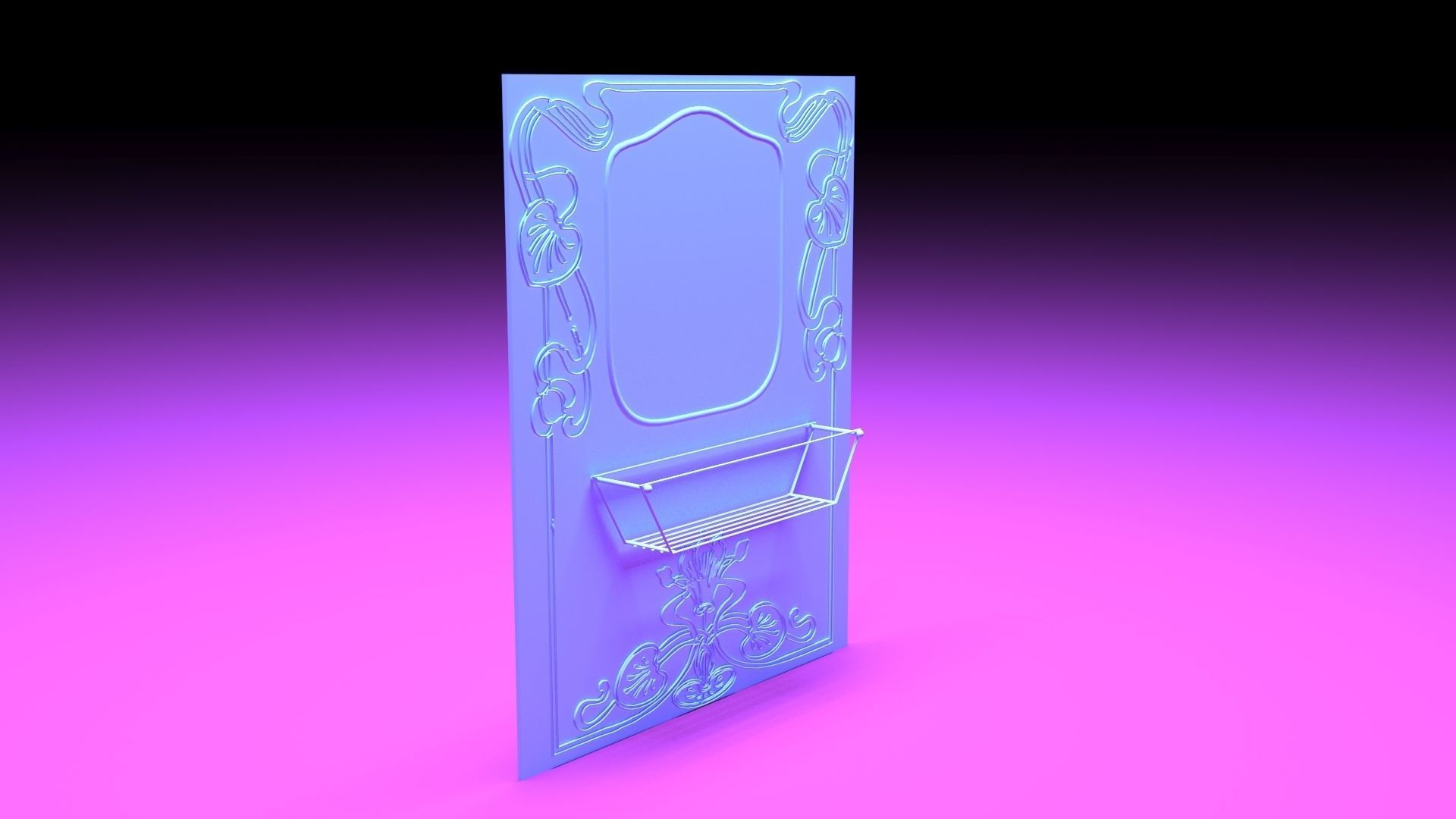 Vertical panel set Separet liberty style 3D model_3