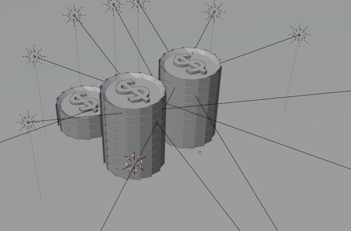 Things three gold coins 3D model_2