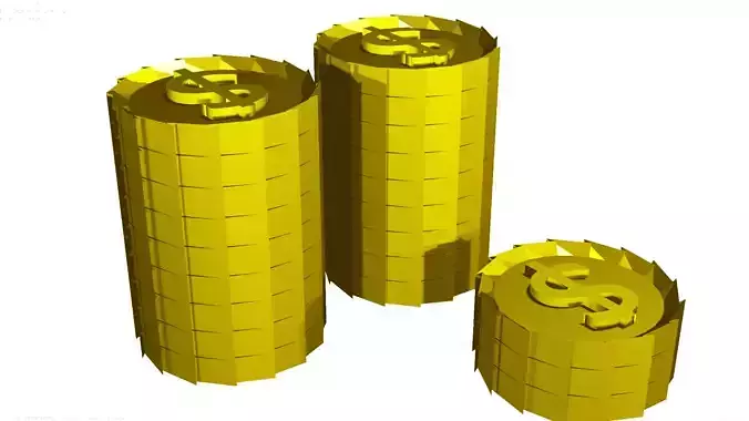 Things three gold coins 3D model