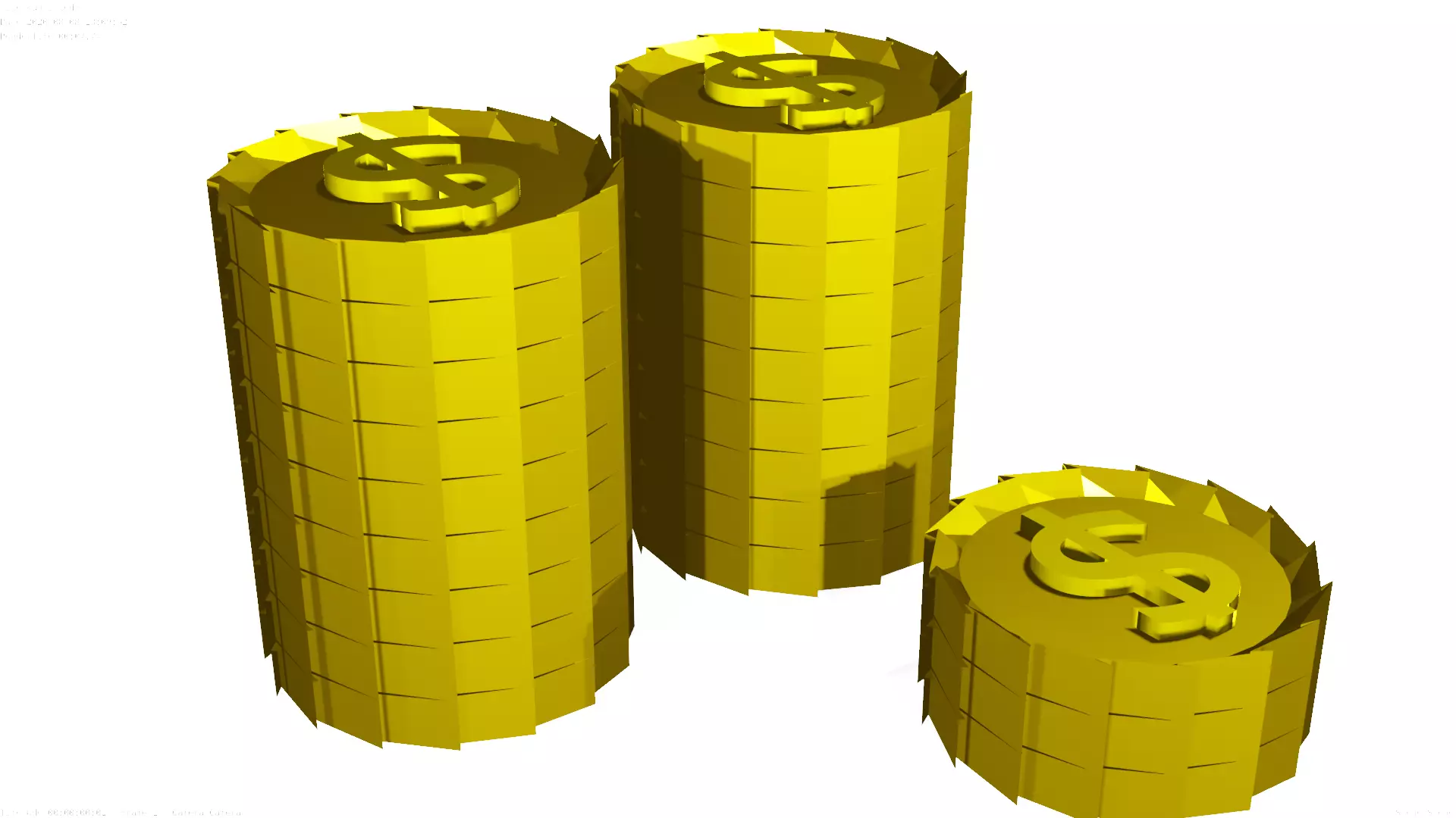 Things three gold coins 3D model_0