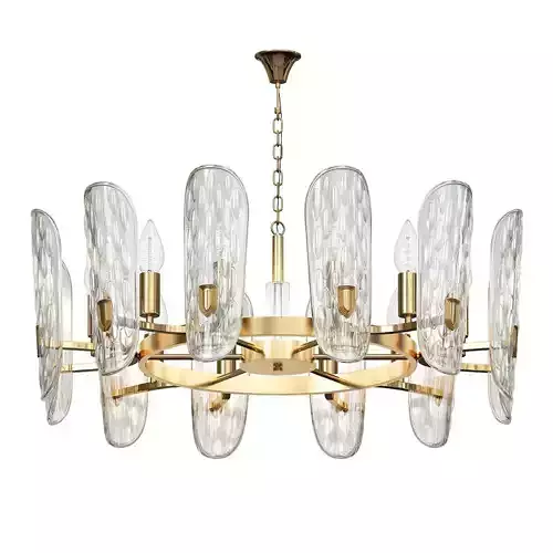 candela modern chandelier in brass and glass