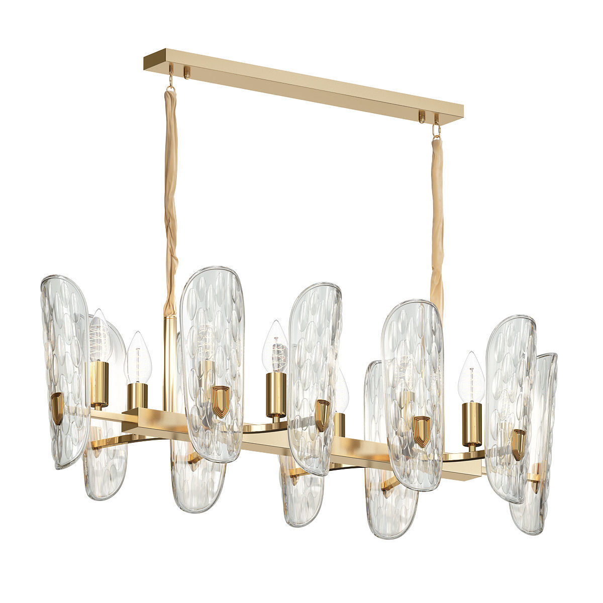 candela modern chandelier in brass and glass 3D model_3