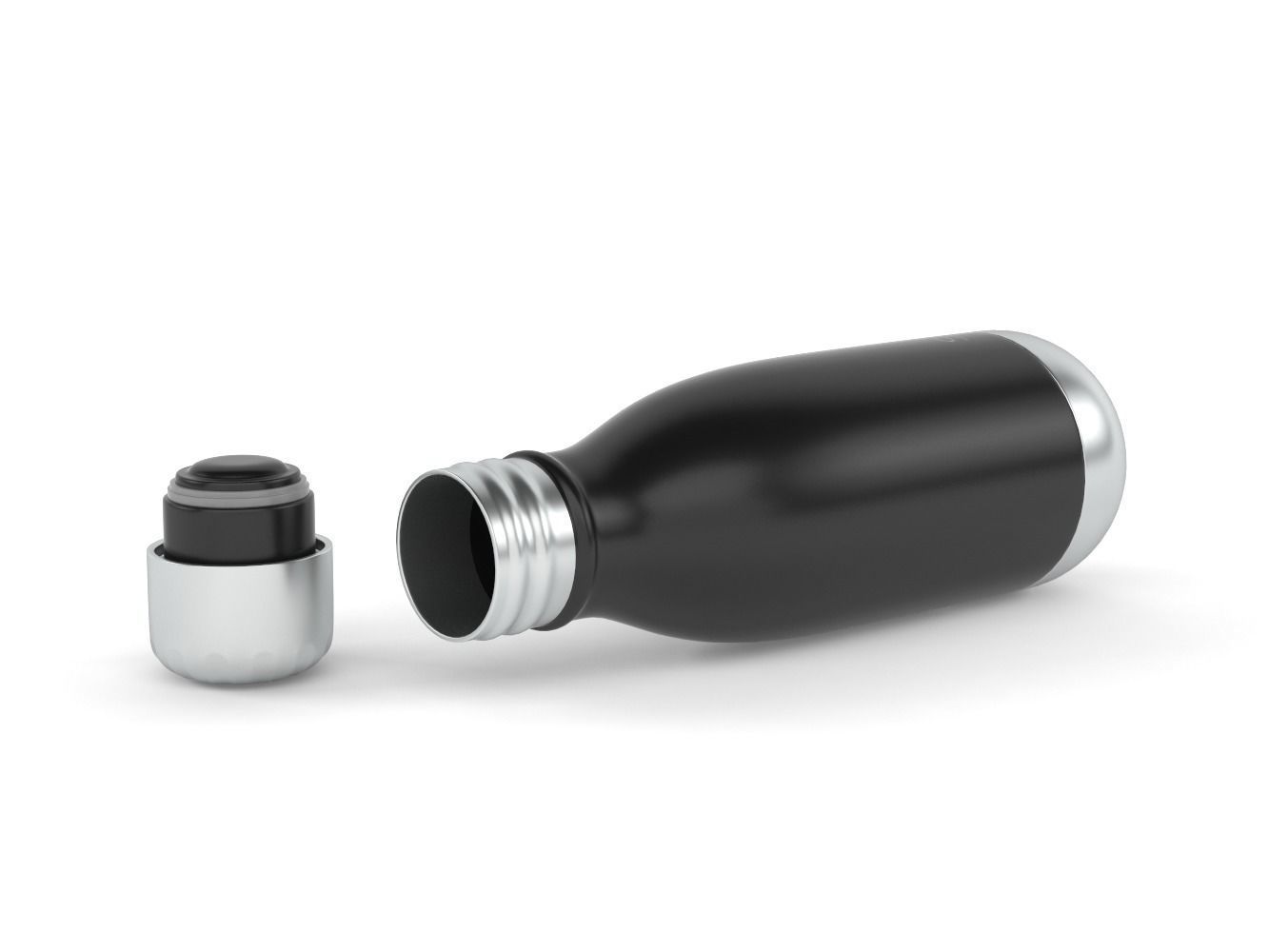 Simple Modern Wave Water Bottle 3D model_1