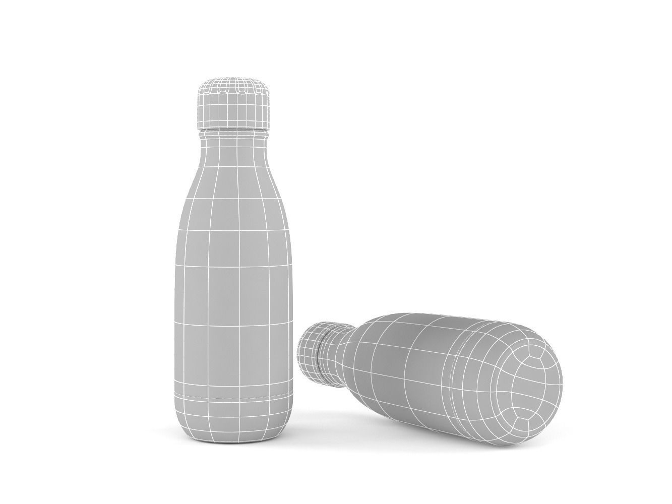 Simple Modern Wave Water Bottle 3D model_5