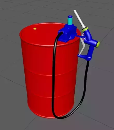 DrumCanB high-poly model barrel with hose
