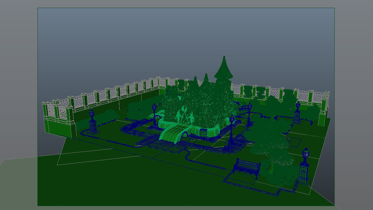 Castle garden 3D model_5