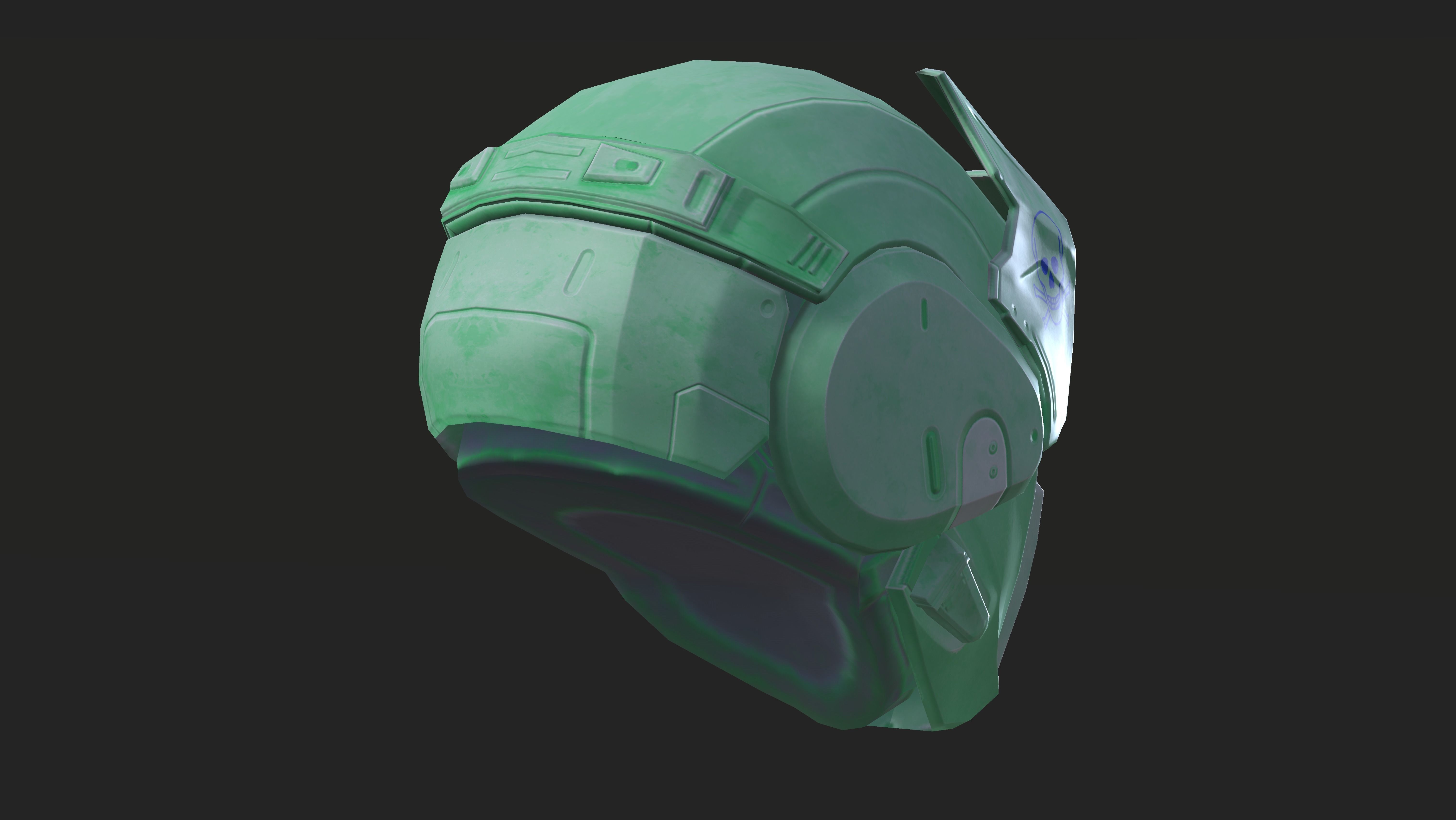 Project 1 - Green Assassin Low-poly 3D model_10