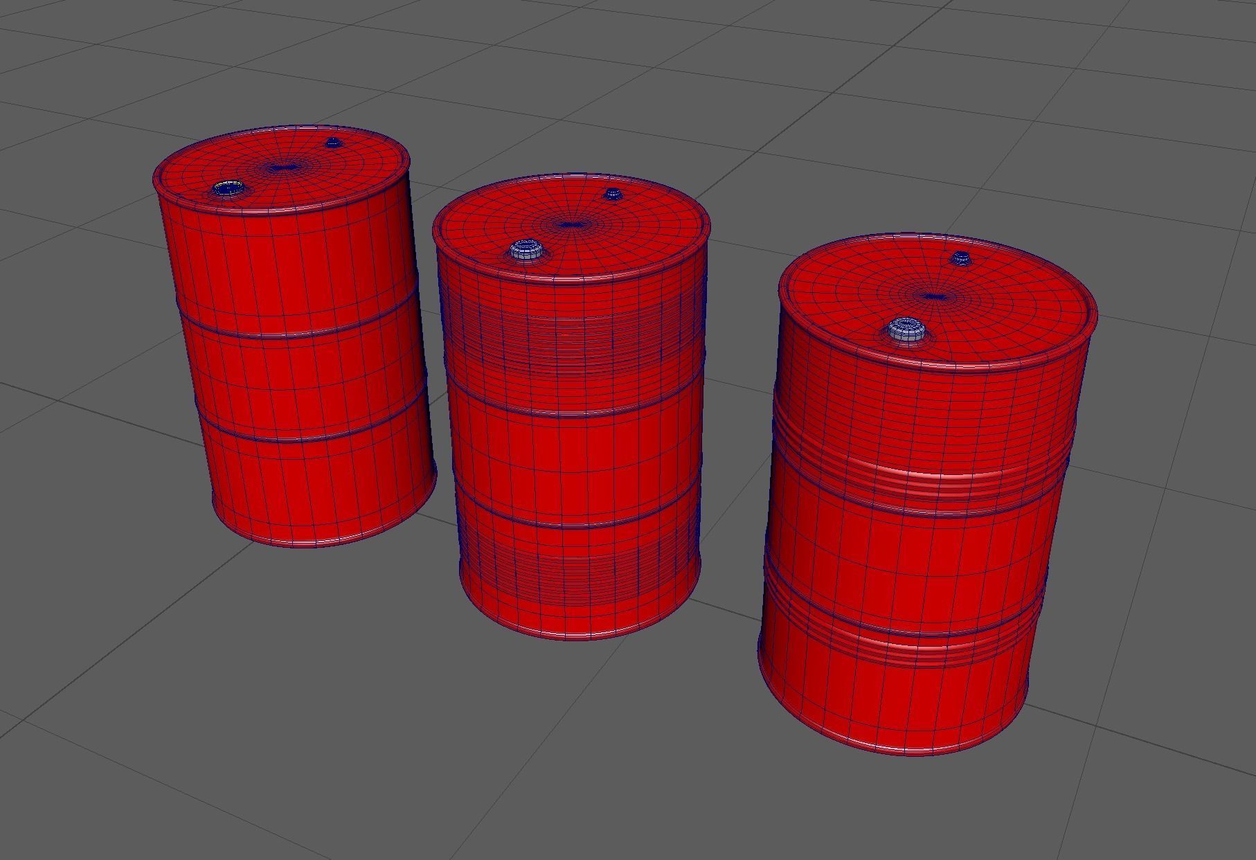 DrumCanA high-poly model barrels 3D model_1