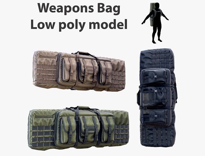 Weapon Bag Low poly Low-poly 3D model