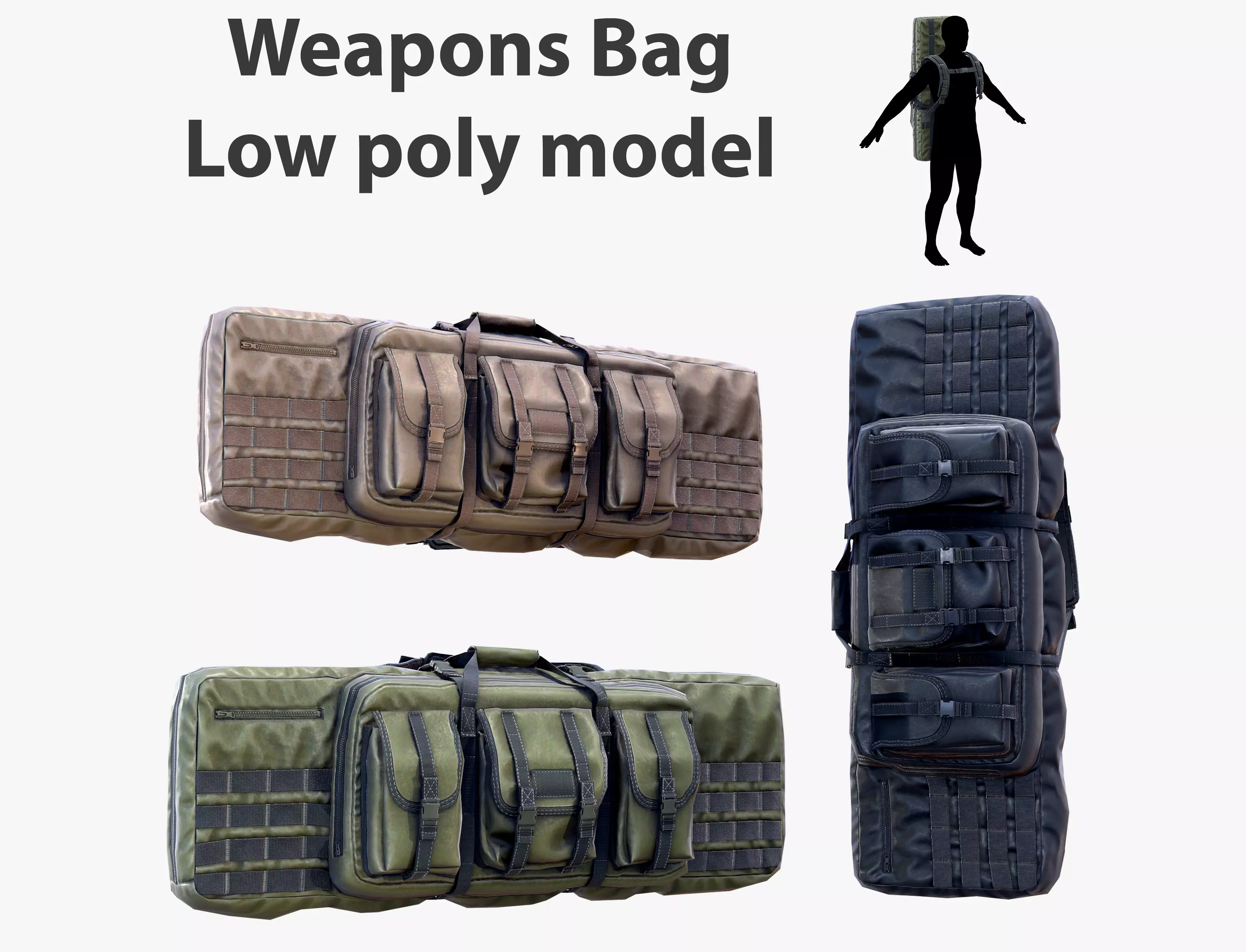 Weapon Bag Low poly Low-poly 3D model