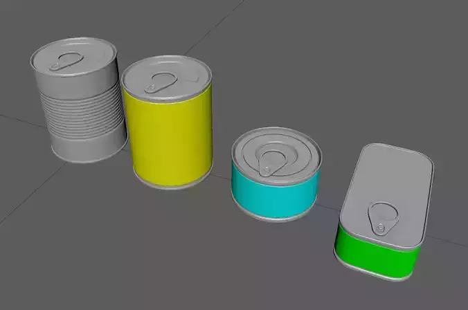 CanA high-poly model different cans