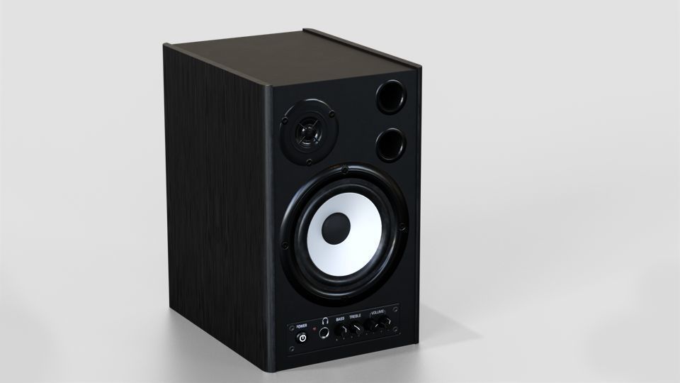 Pair of Speakers Low-poly 3D model_4