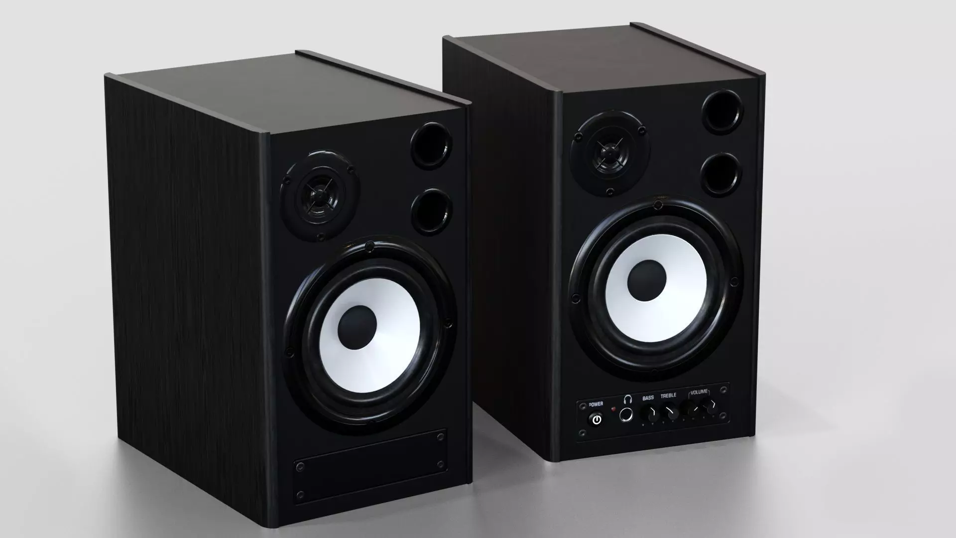 Pair of Speakers Low-poly 3D model_0