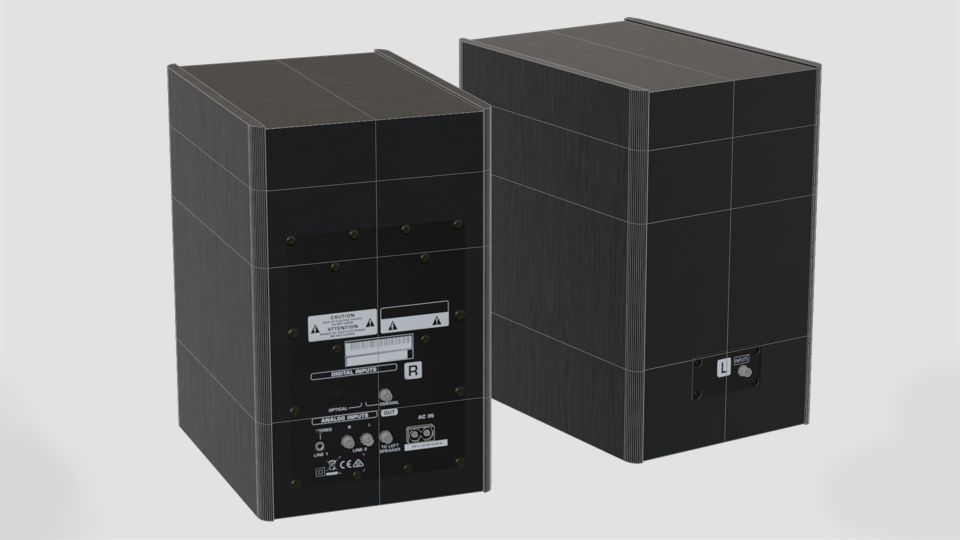 Pair of Speakers Low-poly 3D model_3