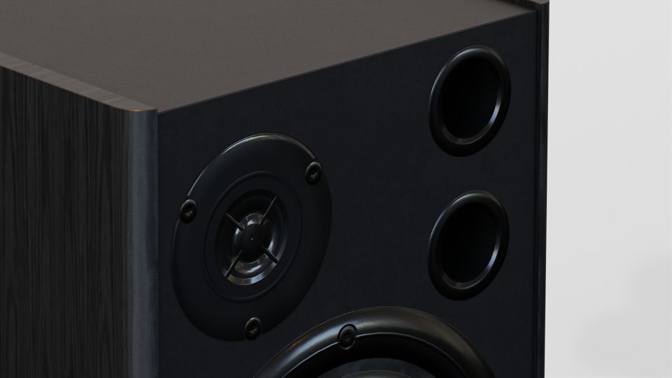 Pair of Speakers Low-poly 3D model_9