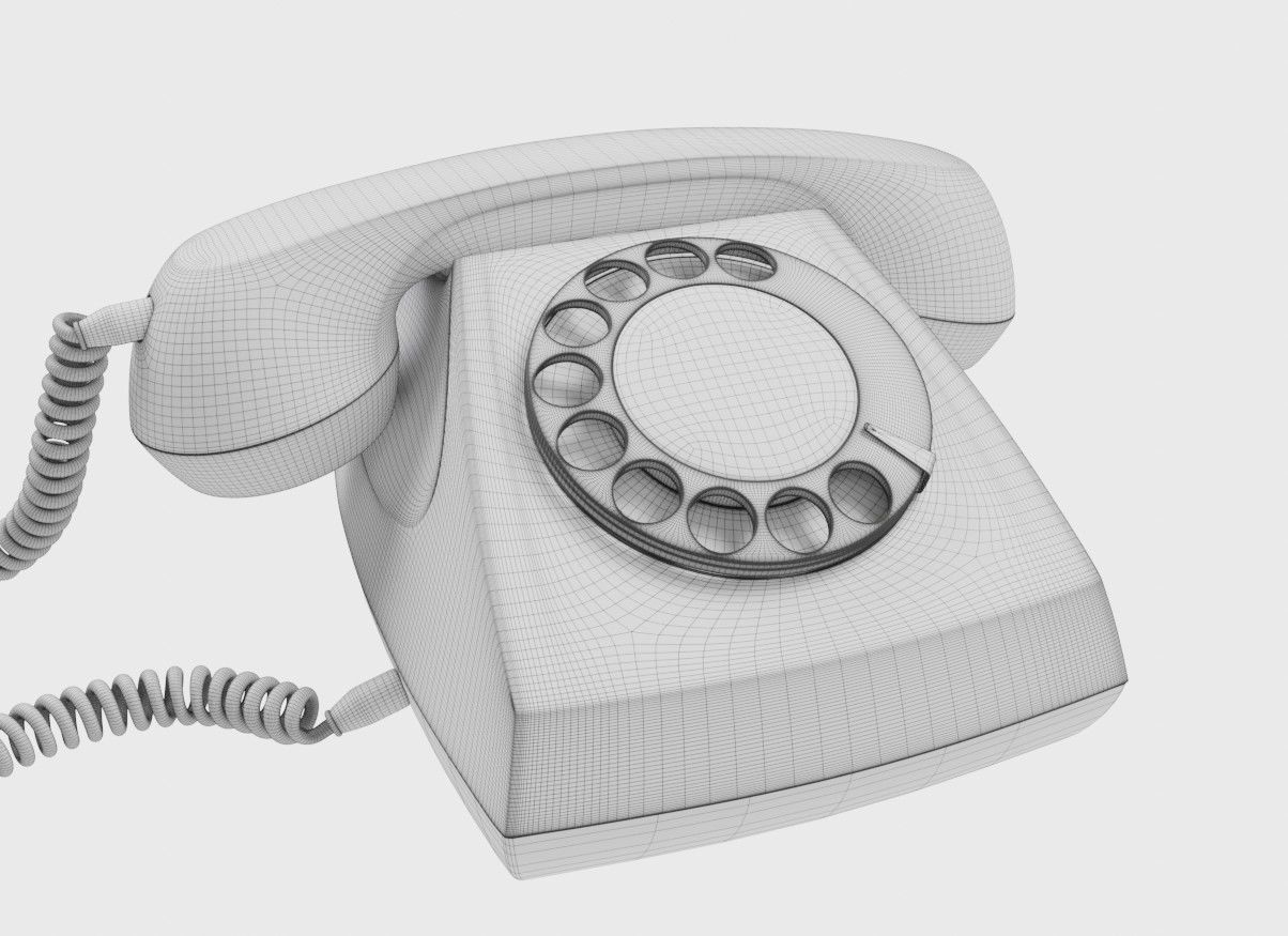 Retro Telephone TAH 70-5 3D model Low-poly 3D model_9