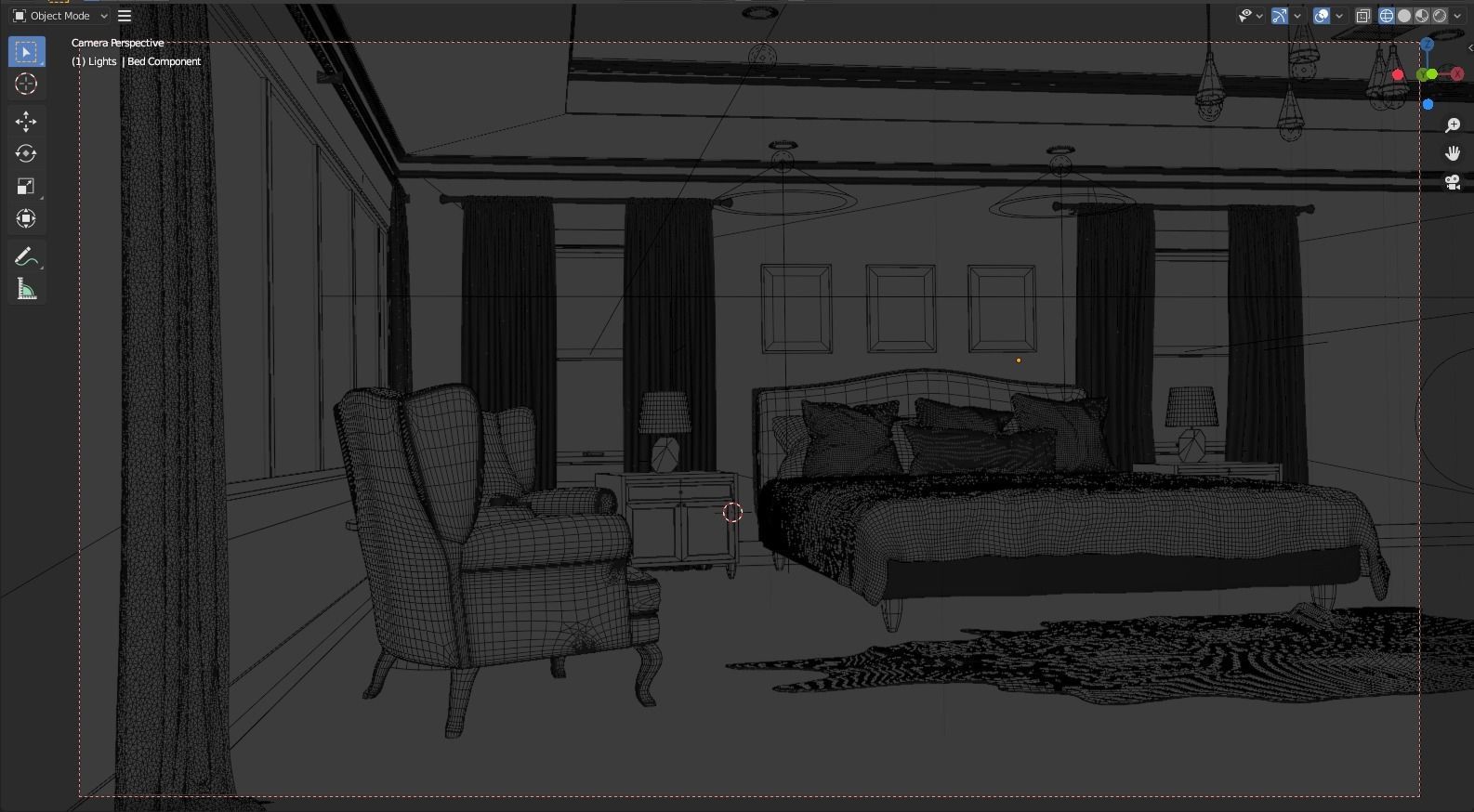 Contemporary Bedroom 3D model_5