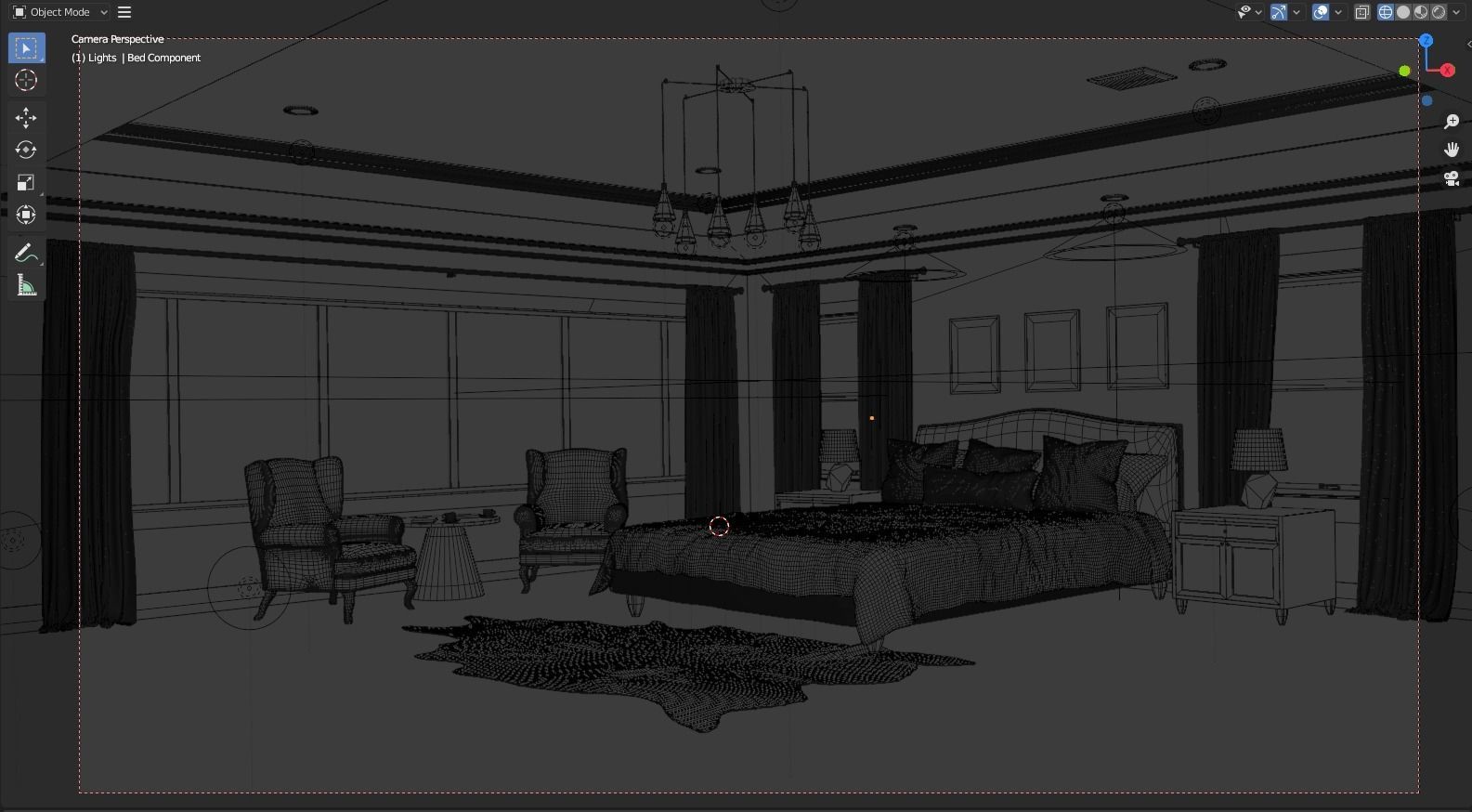 Contemporary Bedroom 3D model_4