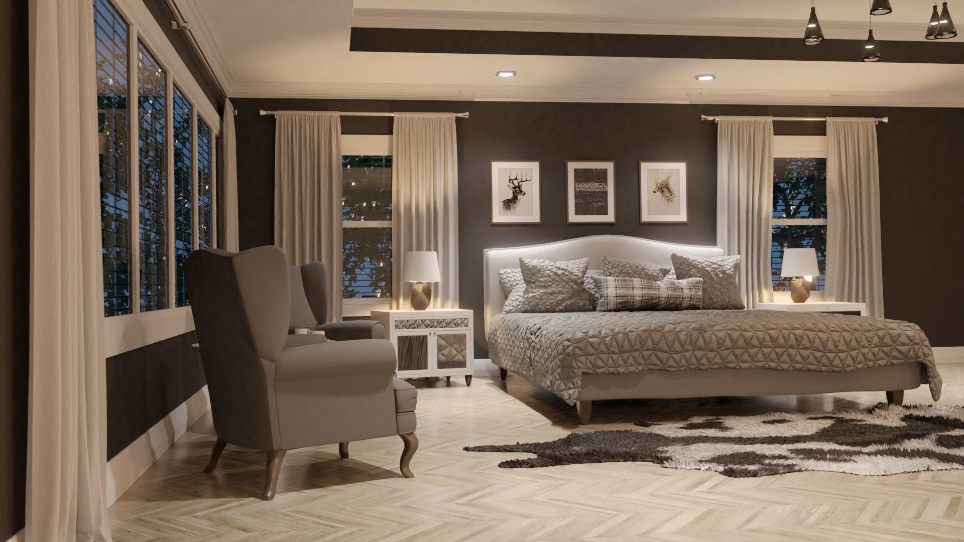 Contemporary Bedroom 3D model_1